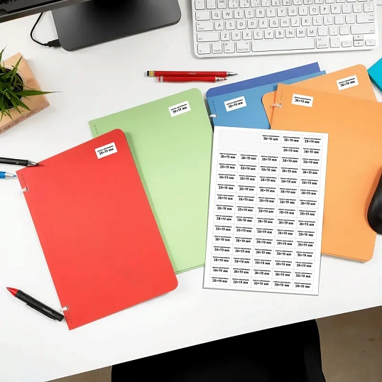 Этикетки самоклеящиеся 38х19 мм/75 шт. на листе А4 (100л