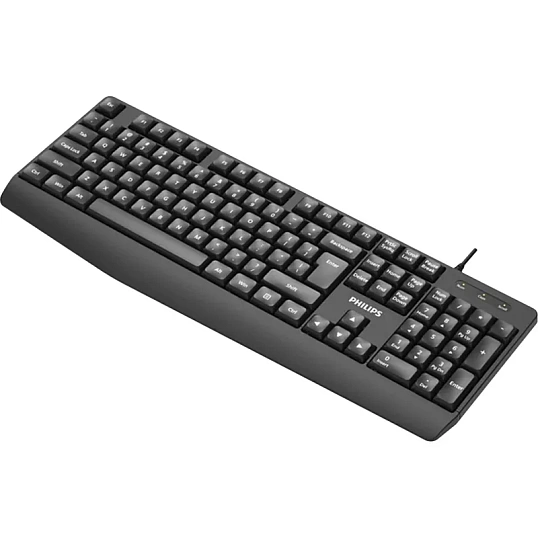 Клавиатура Philips (SPК6237B/60)проводн. USB 2.0 104кл, высокие кн., черный