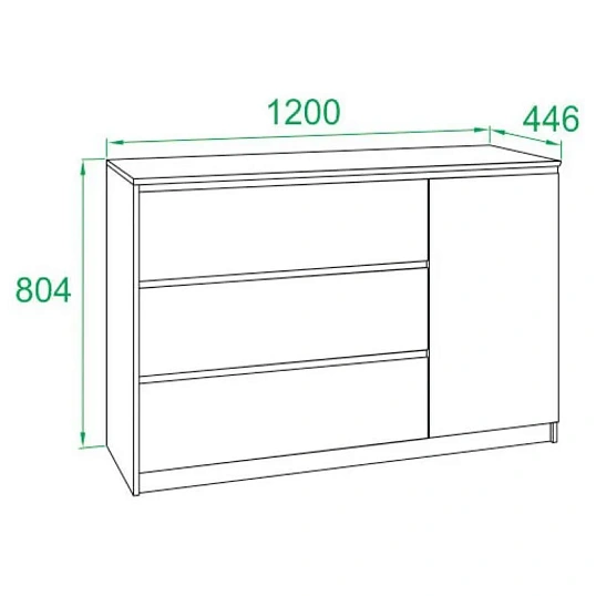 Комод Сокол Т-3р  Белый