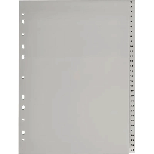 Разделитель листов 31л. цифровые пластик.Комус