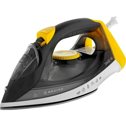 Утюг Brayer BR4003GY 2400Вт,керам,пар 140 г/мин,антикапля,разбрызг,330 мл
