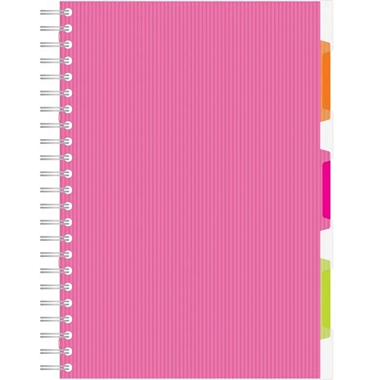 Тетрадь 140л,кл,А4,SPIRAL BOOK Розовый,евроспир,обл.пласт,разд.84105