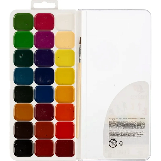 Краски акварельные Луч Классика 24 цв., с кистью, 19С 1295-08