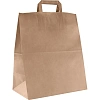 Пакет бумажный 330х180х370 мм с плоскими ручками, крафт 80 гр, 200 шт/уп
