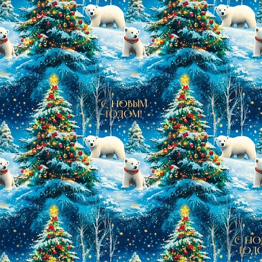 Бумага упаковочная для сувен. продукции с рисунком, 80г/м2 100х70 арт.95221