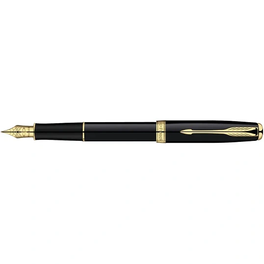 Ручка перьевая  PARKER SONNET MATT BLACK GT 2 черных картр 0,8мм 1931516