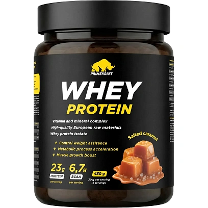 БАД PRIMEKRAFT Вэй' со вкусом соленая карамель, СППДПП, банка 450г