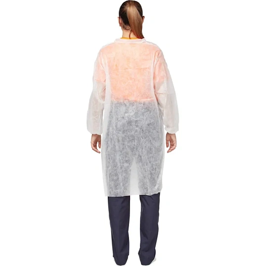 Халат на липучках KLEVER (20 гр) XXL белый, Р144110П20Л3ЦБ (10 шт/упак)