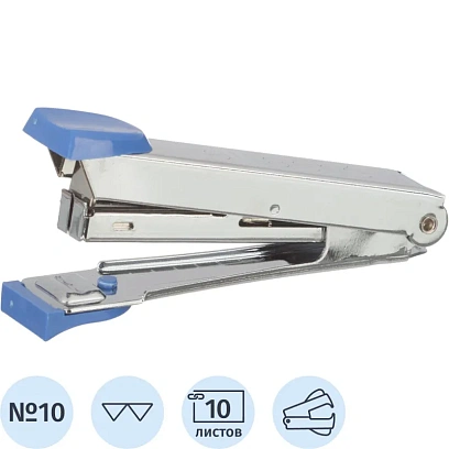 Степлер Attache MOMENT (№10) до 10 лист. синий антистеп
