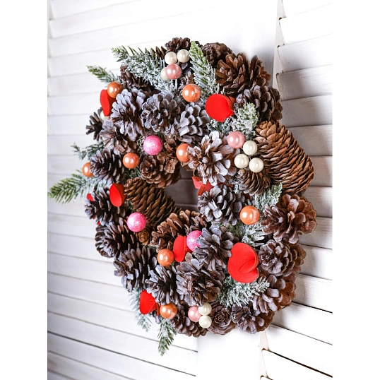Венок Новогодний Нежность,30см НУ-3612