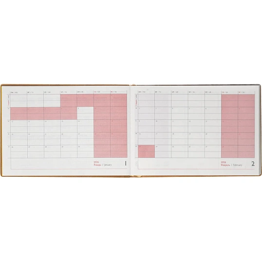 Еженедельник датированный 2026 ESCALADA 181х127мм, 64л, горчичный 70346