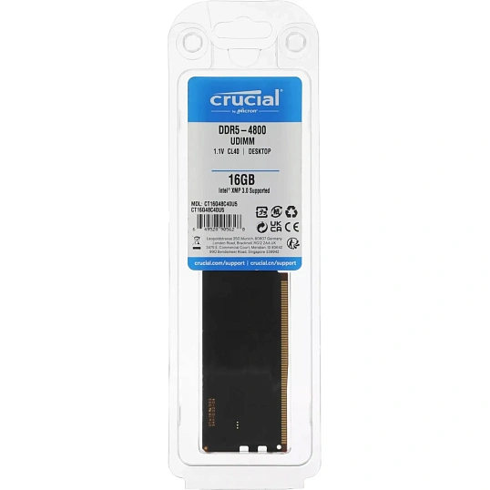 Модуль памяти Crucial DDR5 DIMM 16GB 4800Мгц(CT16G48C40U5)