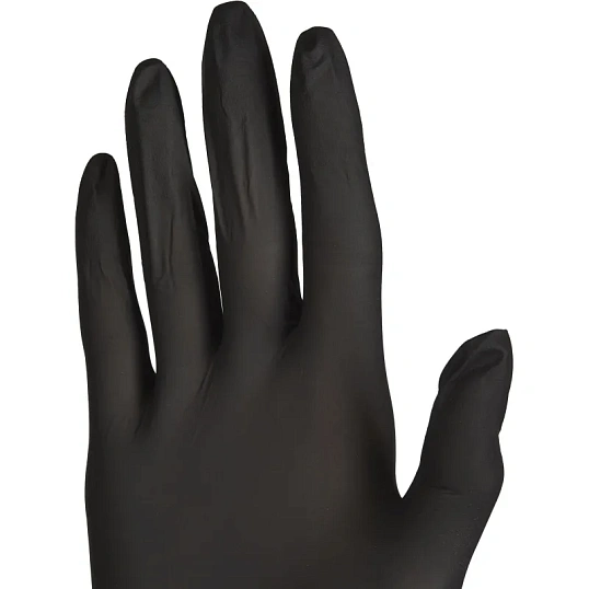 Перчатки нитрил., н/с, н/о,4г./шт,черн.FOXY-GLOVES XS 50пар/уп ШК4167