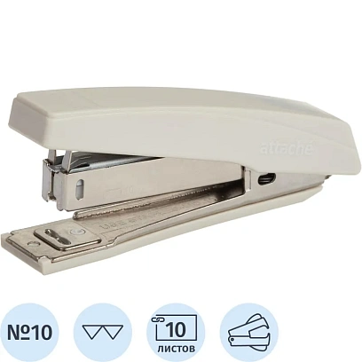 Степлер Attache Economy №10, до 10 листов, пластик, серый антистеп