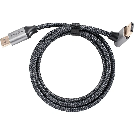Кабель соединит DP-DP 2.1V 16K@60Hz R-Angle 1м медь Telecom  <TCG752-1M