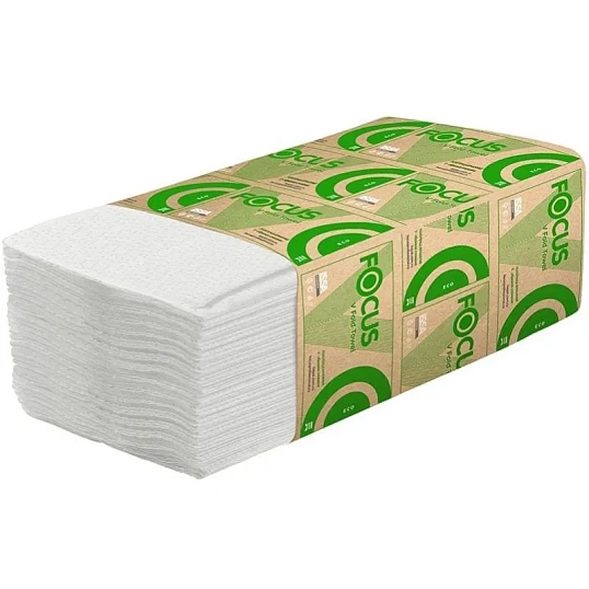 Полотенца бумажные д/дисп. FOCUS Eco Vсл 1сл бел 250л 15пач/уп 5083741 п/э