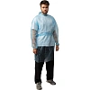 Халат н/с , на завязк, рук.рез, дл.110см, XL, пл 20, голуб, 10 шт/уп