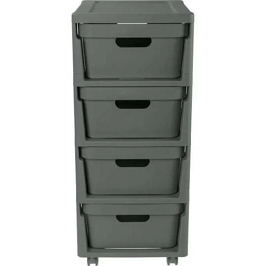 Комод BP_на колесах LUXE, 4 ящика, 300х385х690 мм (серый)