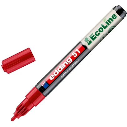 Маркер лаковый E-51 на водной основе, красный, 1-2 мм