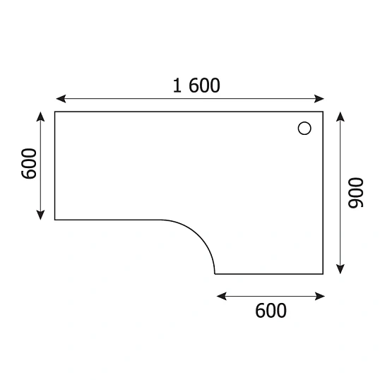 Стол Easy Business правый (439,262) светлый дуб/серый (430/440) Ш1600