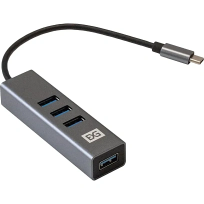 Концентратор USB хаб ExeGate (EX293987RUS) DUB-4TC 4-в-1 серебр