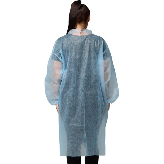 Халат на липучках, (20 гр), рXXL ,голубой, (5 шт/упак)