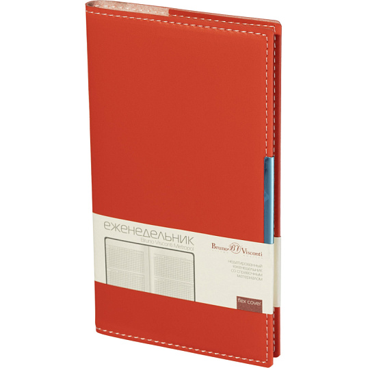 Еженедельник недатированный красный А6  METROPOL, 3-492/02