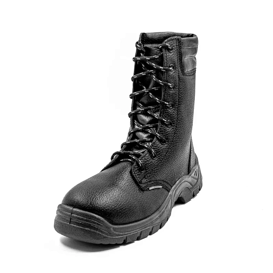 Ботинки с высоким берцем 3219М, кожа, иск. кожа, ПУ, иск.мех, черный (42)