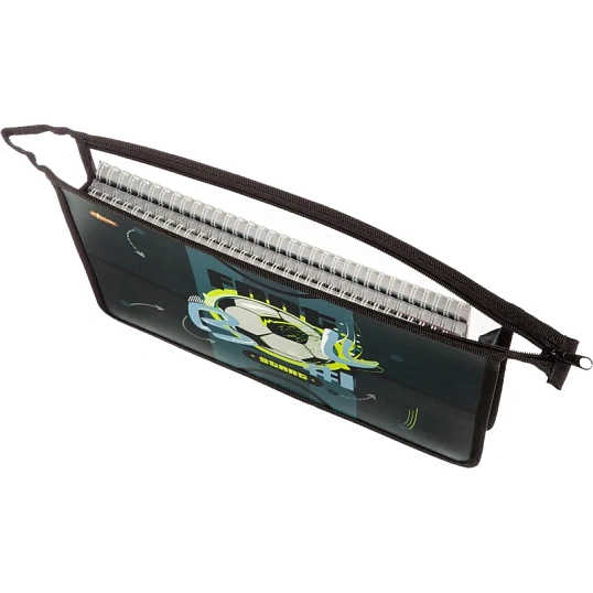 Папка для тетрадей Football синий,А4,молн.,пласт.,ПТ-813