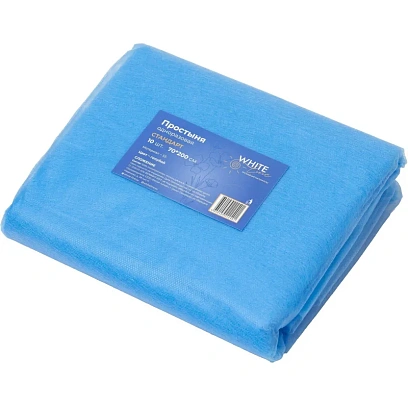 Простыня 70х200, голубой (10шт/упак), спанбонд, пл.15, А1, 12548
