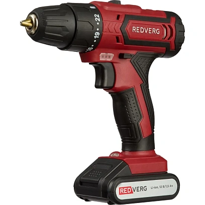 Дрель-шуруповерт аккум. REDVERG 12В, 20Нм, 2АКБ (1.5Ач) (RD-SD12L/2Y)