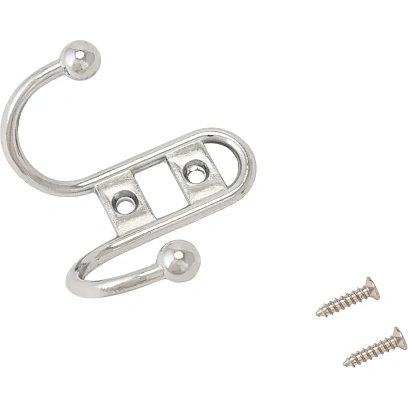 Вешалка настенная УЗК_Крючок двухрожковый СТАНДАРТ 208 B CP (10207),хром