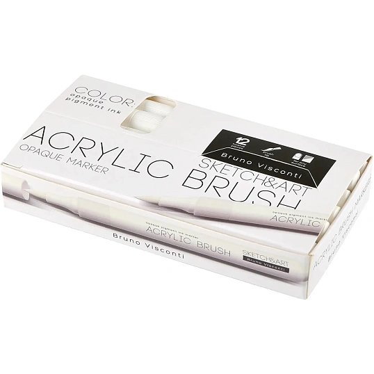 Маркер кисть акриловый SKETCH&ART белый, 22-0151