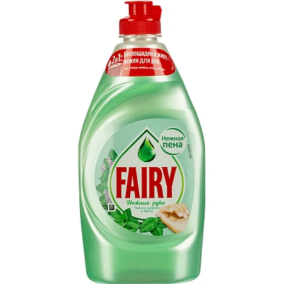 Средство для мытья посуды Fairy Нежные руки Чайное дерево и Мята 450мл