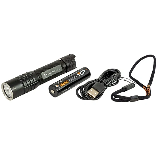Фонарь ручной ЯРКИЙ ЛУЧ G15 Tactic Pro аккумулятор 18650 входит в комплект