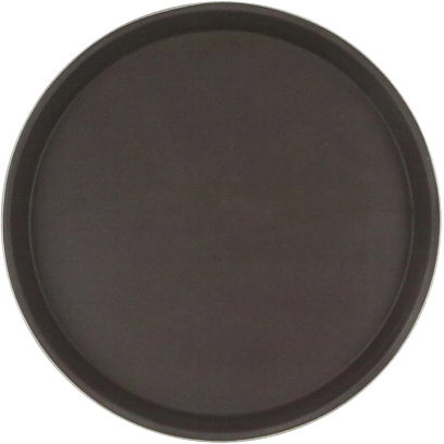 Поднос прорезин.кругл.16'' 40см корич., кт03