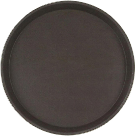 Поднос прорезин.кругл.16'' 40см корич., кт03