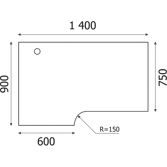 Стол эргономичный Easy Standard LT 16/16 01001800 лев сосна/сер 1400x900/600x740