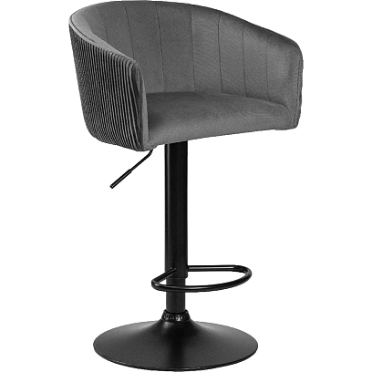 Стул барный LO_DOBRIN DARCY BLACK LM-5025_B-M_V-1922-19 серый велюр/черный