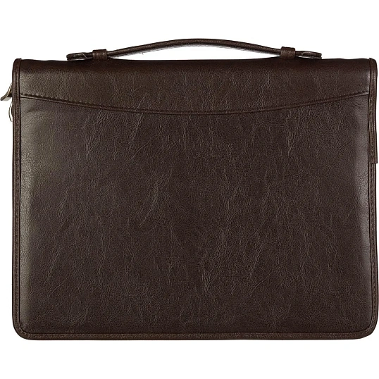 Папка деловая из кож/зам из кож/зам № 161 с ручкой, коричн., Россия