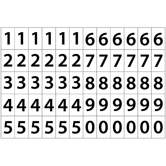 Этикетки самоклеящиеся Цифры 38х23,5 60шт на А4, 20л/уп