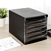 Бокс с выдвижными лотками Deli E9795Bl 5 выдвижн лотков с замком черный