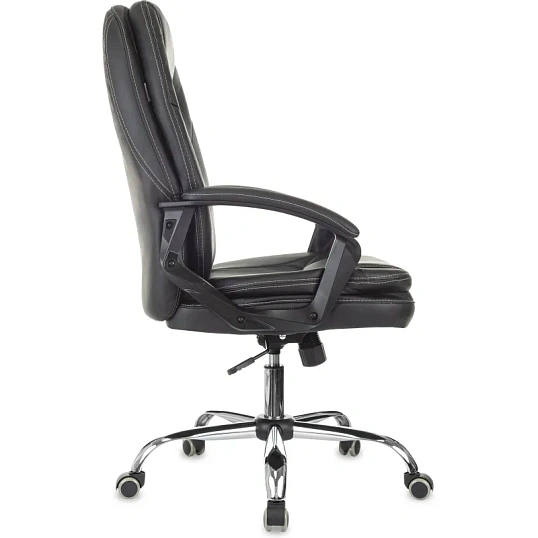 Кресло VB_EChair 668 TPU/SL черный экокожа крестов.металл хром