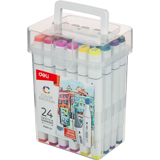 Набор маркеров для скетчинга Deli E70801-24 24цв/наб. двухстор