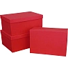 Набор подар. коробок 3в1 тиснение РОГОЖКА 350х250х150 красный, Д10103П.296