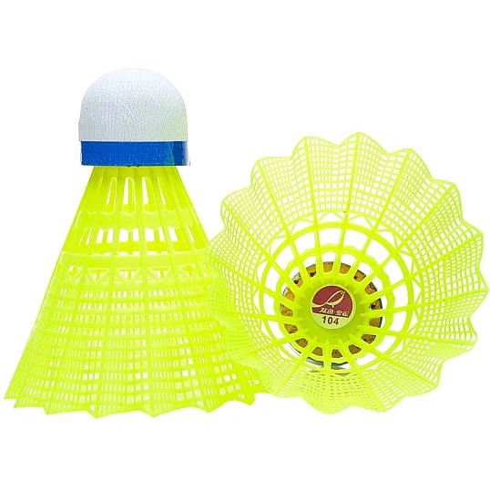 Воланы для бадм. DOUBLE FISH JINQUE/нейлон/уп.6 шт./сред.скор., желтый/104y