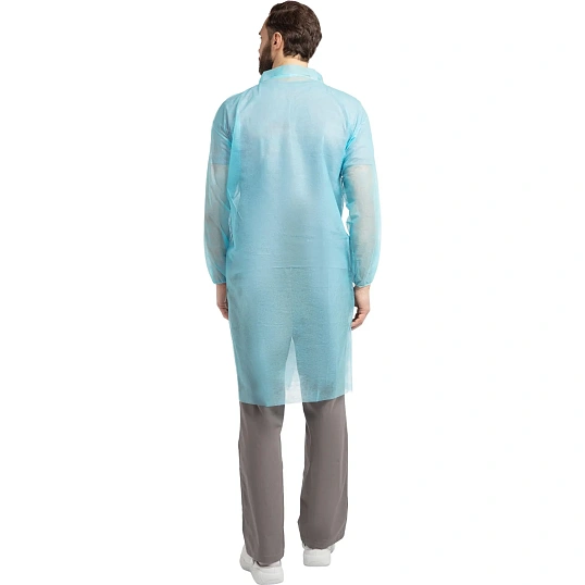 Халат на липучках 20гр/м2 р.XL, голубой (10шт/упак),арт.406-878-006,к