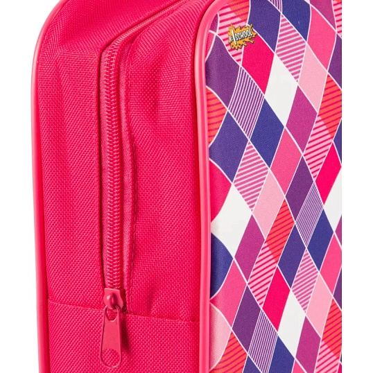 Папка для тетрадей  Клетка розов.А4,на молн.с ручками,75мм,ПМД-4-20