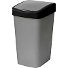 Ведро мусорное пластик с подв.крышкой Tandem 20л (сер металлик/черн)_842058