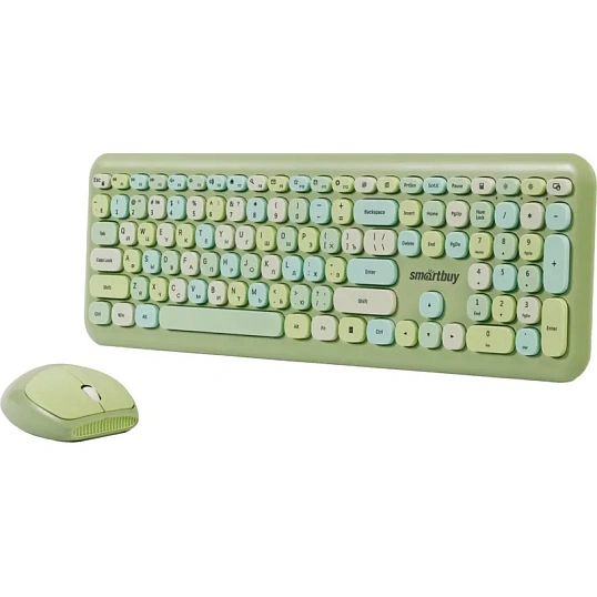 Набор клавиатура+мышь Smartbuy мультимедийный, зеленый (SBC-666395AG-G)